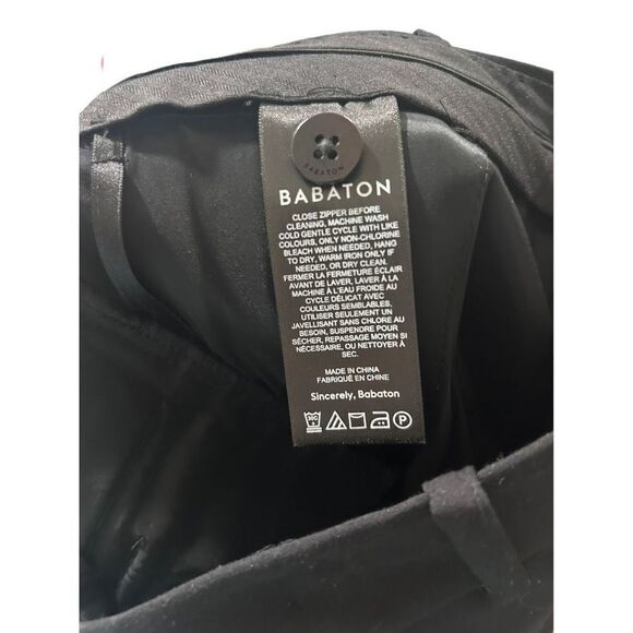 Babaton Atelier High Waist Crop Hem Flat Front Trousers Dress Pants Black Size 2 - Picture 7 of 10